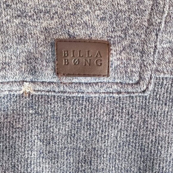 Billabong knitted hoodie men's size M grey kangaroo pocket - Picture 6 of 10